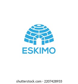 Eskimo home building vector logo design