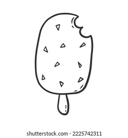 Eskimo ice cream hand drawing, doodle illustration.