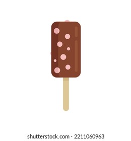 Icono de helado esquimal. Ilustración plana del icono del vector del helado esquimal aislado en fondo blanco