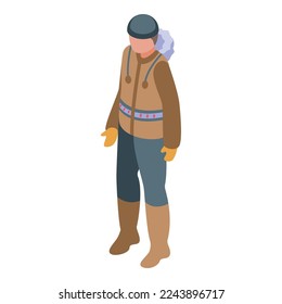 Eskimo icon isometric vector. Alaska people. North nature