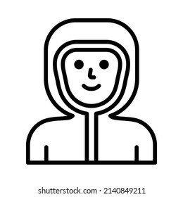 Eskimo Icon. Line Art Style Design Isolated On White Background