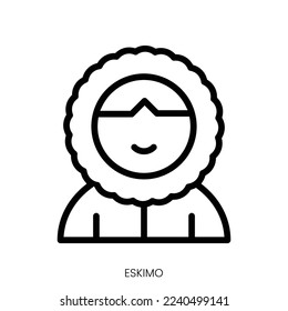 eskimo icon. Line Art Style Design Isolated On White Background