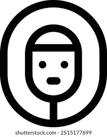 eskimo-Symbol. Design mit dünnen linearen Stilen einzeln auf weißem Hintergrund