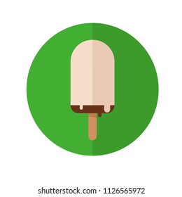 Eskimo icon. Vanilla ice cream in chocolate illustration. Vector