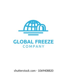 Eskimo Igloo Globe for Global Freeze Ice logo design inspiration	
