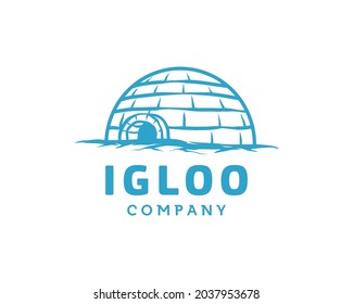 Eskimo Igloo Ice House Globe for Global Freeze Ice logo design template