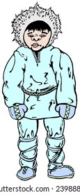Eskimo man in vector illustration