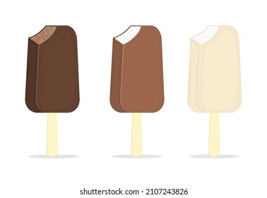 Eskimo on a stick set. Dark chocolate and white frosting.