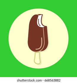 Eskimo Pie Ice Cream. Icon for web and mobile application. Flat design style. Vector illustration