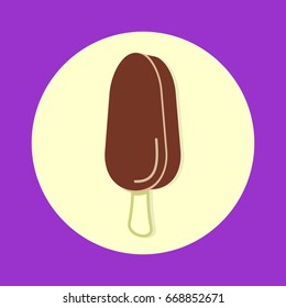 Eskimo Pie Ice Cream. Icon for web and mobile application. Flat design style. Vector illustration