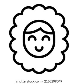 Eskimo smiling girl icon outline vector. Winter ice. Antarctic snow