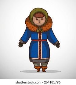 Eskimo, Woman, vector 