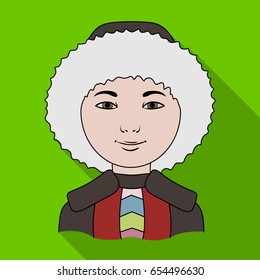 Eskimo.Human race single icon in flat style vector symbol stock illustration web.