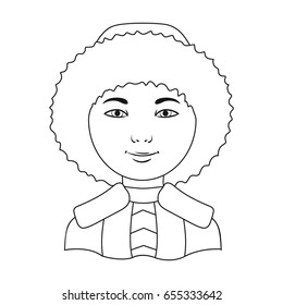 Eskimo.Human race single icon in outline style vector symbol stock illustration web.