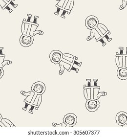 Eskimos doodle seamless pattern background