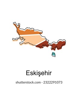 Eskisehir map on white background, Turkey map flat icon, vector illustration design template