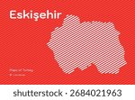 Eskisehir province map with red diagonal line pattern vector
