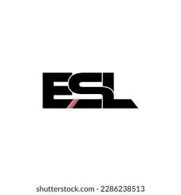 ESL letter monogram logo design vector