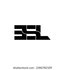 ESL letter monogram logo design vector