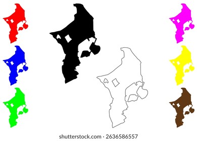 Eslamshahr city (Islamic Republic of Iran, Persia, IRI, Tehran province) map vector illustration, scribble sketch Islam Shahr map