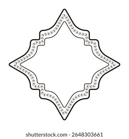 Eslimi Tazhib art design. Iranian art. Retro vector empty Frame isolated transparent background. Area for input text. EPS 10
