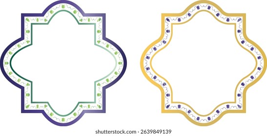 Eslimi Tazhib Iranian Art Design Text Box Floral Vector 
