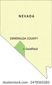 Esmeralda County and census-designated place of Goldfield location on Nevada state map