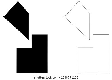 Esmeralda and Lincoln County, Nevada (U.S. county, United States of America, USA, U.S., US) map vector illustration, scribble sketch map
