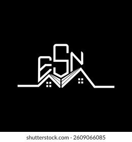 ESN Real State logo design, ESN simple and modern logo. ESN luxurious alphabet design  