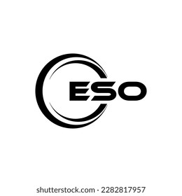 ESO letter logo design in illustration. Vector logo, calligraphy designs for logo, Poster, Invitation, etc.