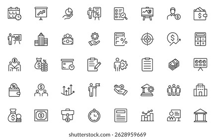 ESOP line icons set. Modern ESOP Icons - High-Quality Graphics for Finance, Corporate Plans,Includes Employee, Stock, Ownership, Plan, Vector illustration.