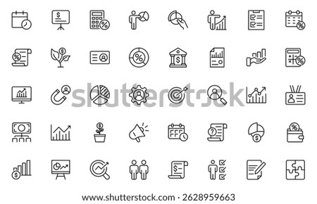 ESOP line icons set. Modern ESOP Icons - High-Quality Graphics for Finance, Corporate Plans,Includes Employee, Stock, Ownership, Plan, Vector illustration.