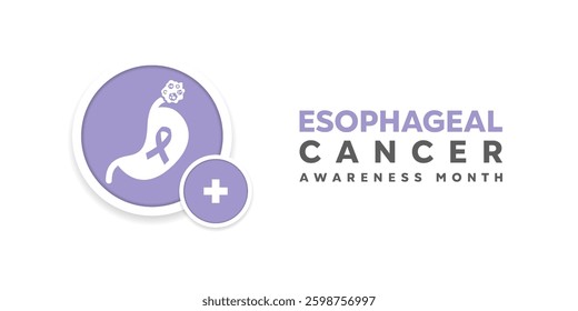 Esophageal Cancer Awareness Month. Great for cards, banners, posters, social media and more. White background.