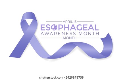 Esophageal Cancer Awareness Month. Periwinkle Color Ribbon Isolated On white Background. Greeting card,Banner poster, flyer and background design.