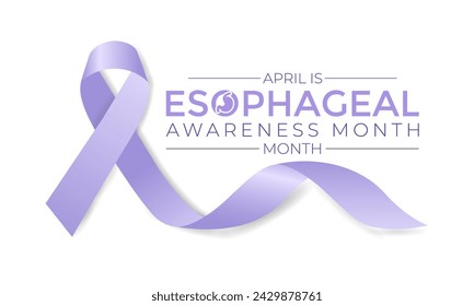 Esophageal Cancer Awareness Month. Periwinkle Color Ribbon Isolated On white Background. Greeting card,Banner poster, flyer and background design.