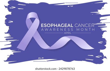 Esophageal Cancer Awareness Month. Periwinkle Color Ribbon Isolated On white Background. Greeting card,Banner poster, flyer and background design.