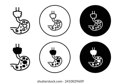 esophageal cancer flat line icon set. esophageal cancer Thin line illustration vector