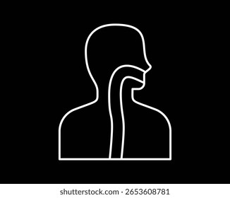 Esôfago e Anatomia da Garganta Clipart Sistema Digestivo Humano Diagrama para Educação Médica, Vetor EPS Arquivo Totalmente Editável.