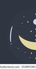 Esoteric Abstract Celestial Trendy Phone Wallpaper Or Social Networks Stories Background Vector Design