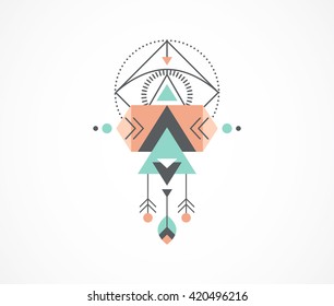 Esoteric, Alchemy, boho, bohemian sacred geometry, tribal and Aztec, sacred geometry, mystic shapes, symbol and icon