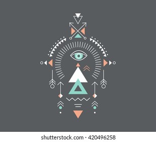 Esoteric, Alchemy, boho, bohemian sacred geometry, tribal and Aztec, sacred geometry, mystic shapes, symbol and icon