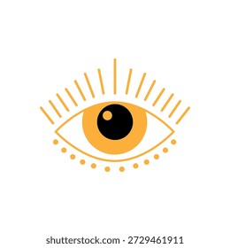 Esoteric all seeing eye symbol representing divine protection and spiritual wisdom through its mystical design with radiating light rays and decorative dots