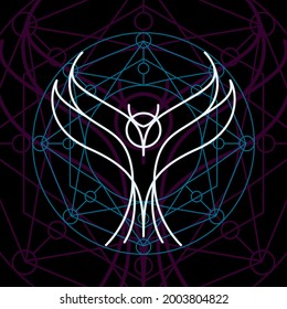 Esoteric Bird Symbol Logo vector