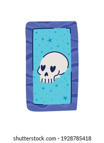 esoteric card with one skull in the middle vector illustration design