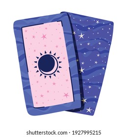 esoteric cards with one eclipse vector illustration design