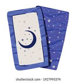 esoteric cards with one moon vector illustration design