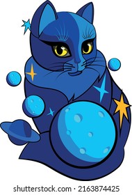 An Esoteric Cat Lives In Outer Space Among The Energy Lines Of Planets And Stars.