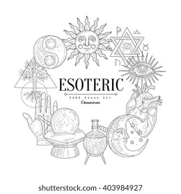 Tarjeta de diseño de vectores vintage de colección etsotésica dibujada a mano