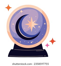 esoteric crystal ball icon isolated