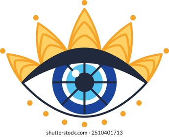Esoteric eye sign. Mystic vision color symbol